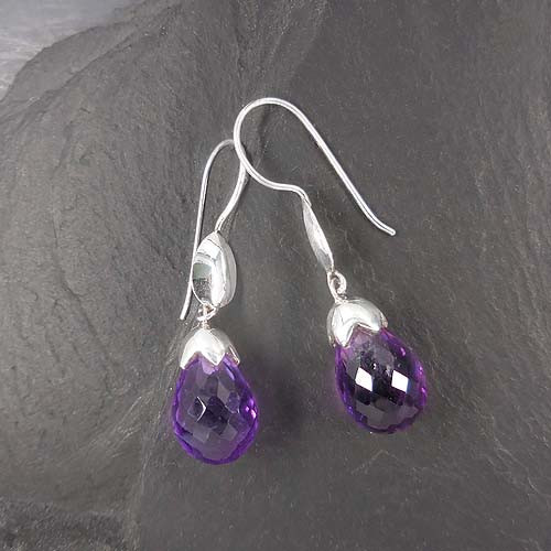 Amethyst - Ohrringe Tropfen